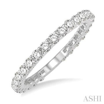 1 Ctw Round Cut Diamond Eternity Band in 14K White Gold
